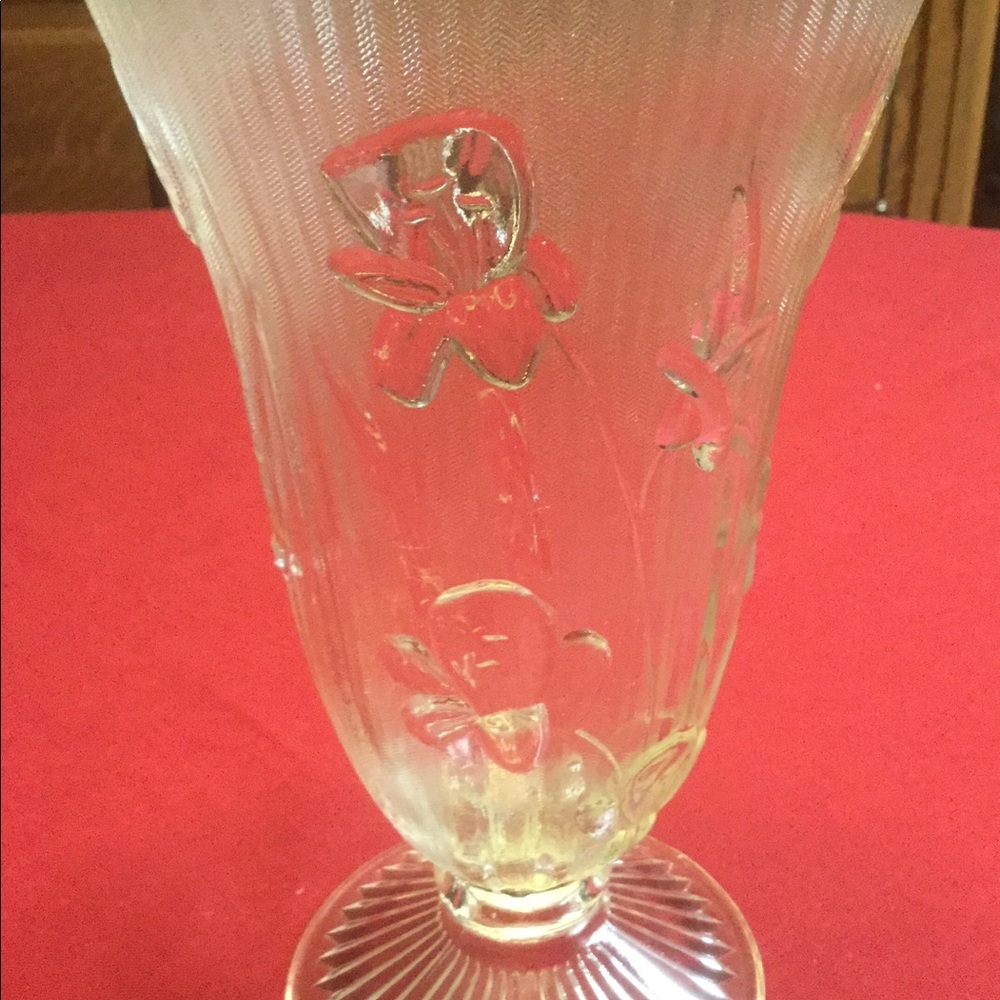 Set Depression Jeannette Glass Iris & Herringbone